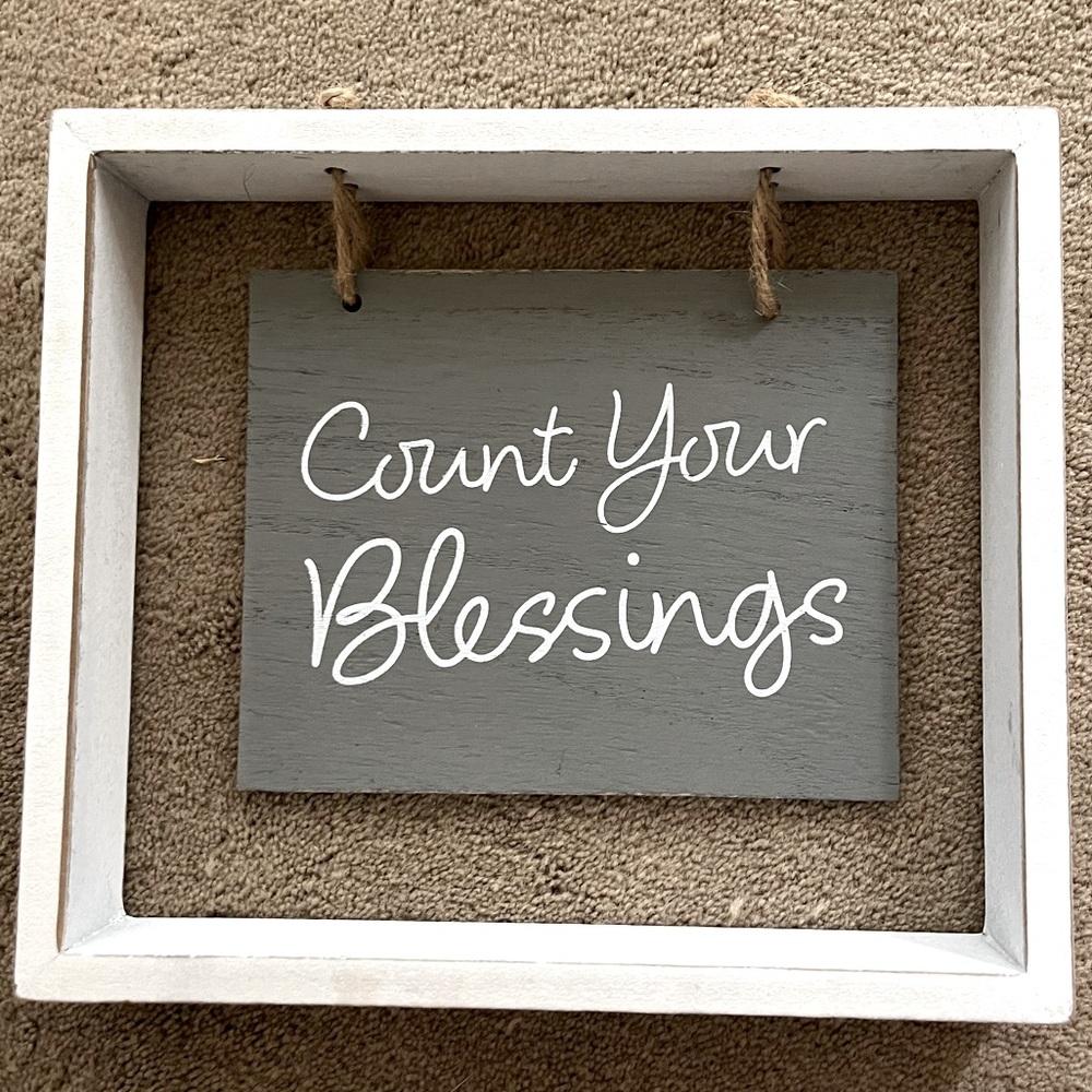 Nielson Bainbridge wooden sign “Count Your Blessings”